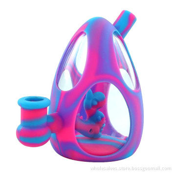 Dab rigs dinosaur egg water pipe glass bong hookah silicone bongs use for smoking MOQ=10pcs